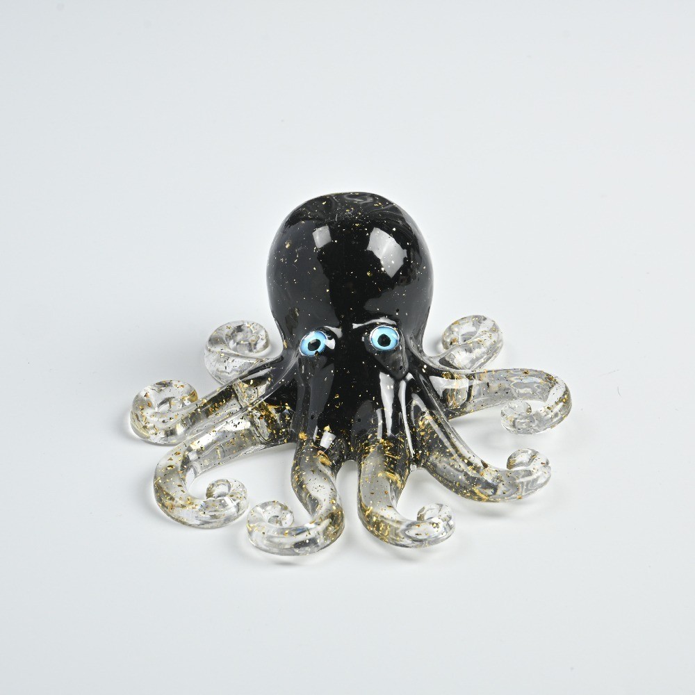 Natural Crystal Chips Resin Octopus Handmade Reiki Healing Desk Energy Decor