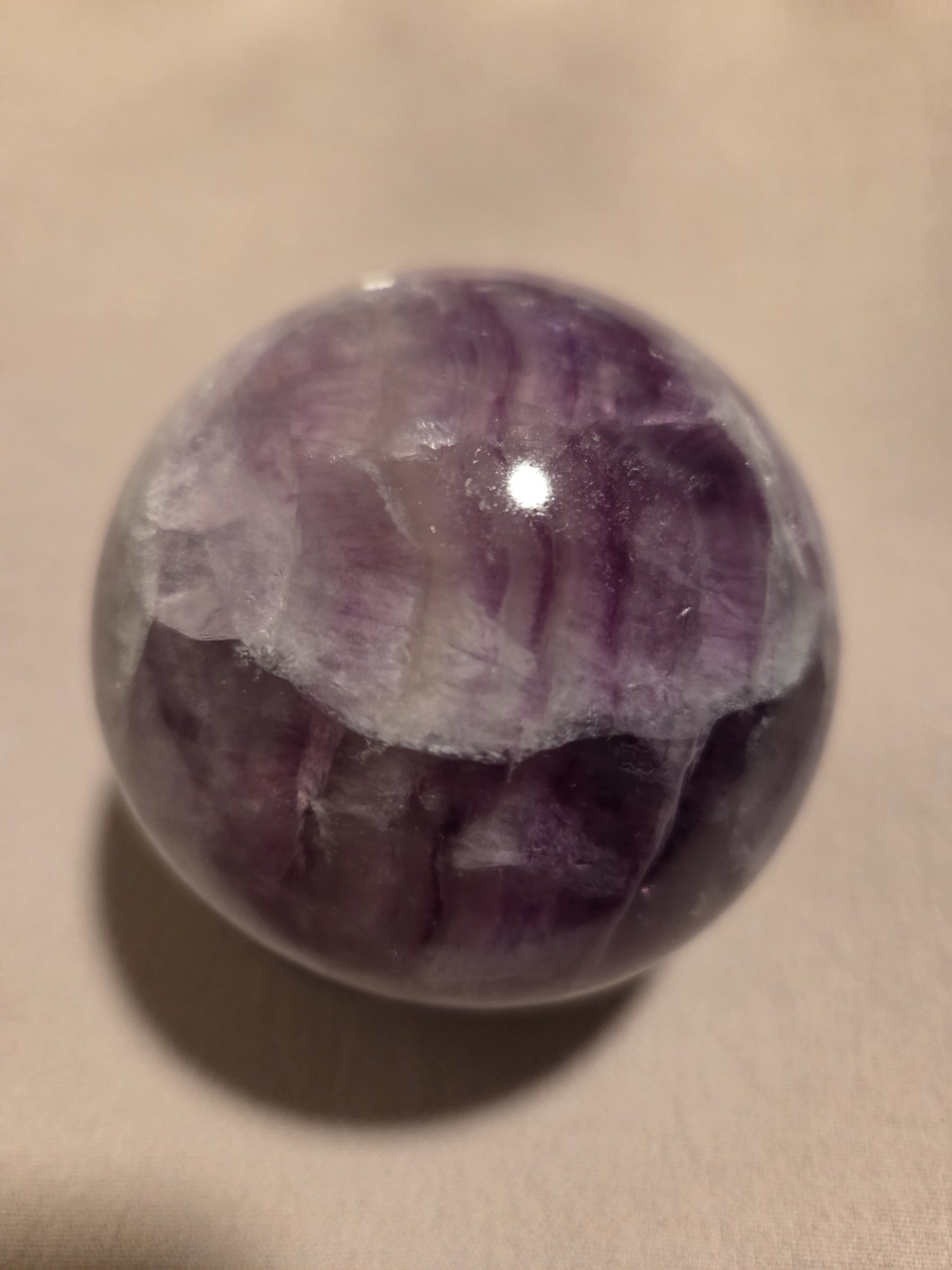Natural Purple Fluorite Sphere Crystal Ball Quartz Healing Reiki