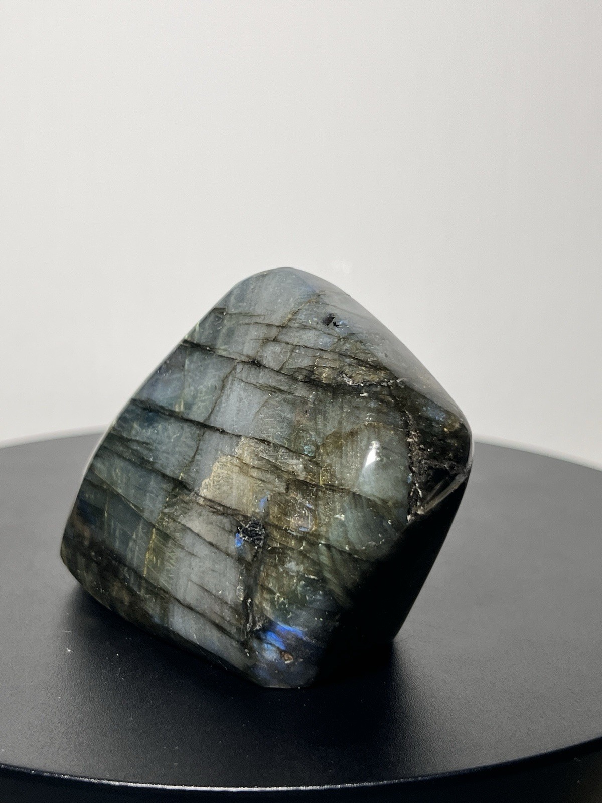 Labradorite 2 Piece Set w/Flash – Freeform & Sphere (63mm) w/holder