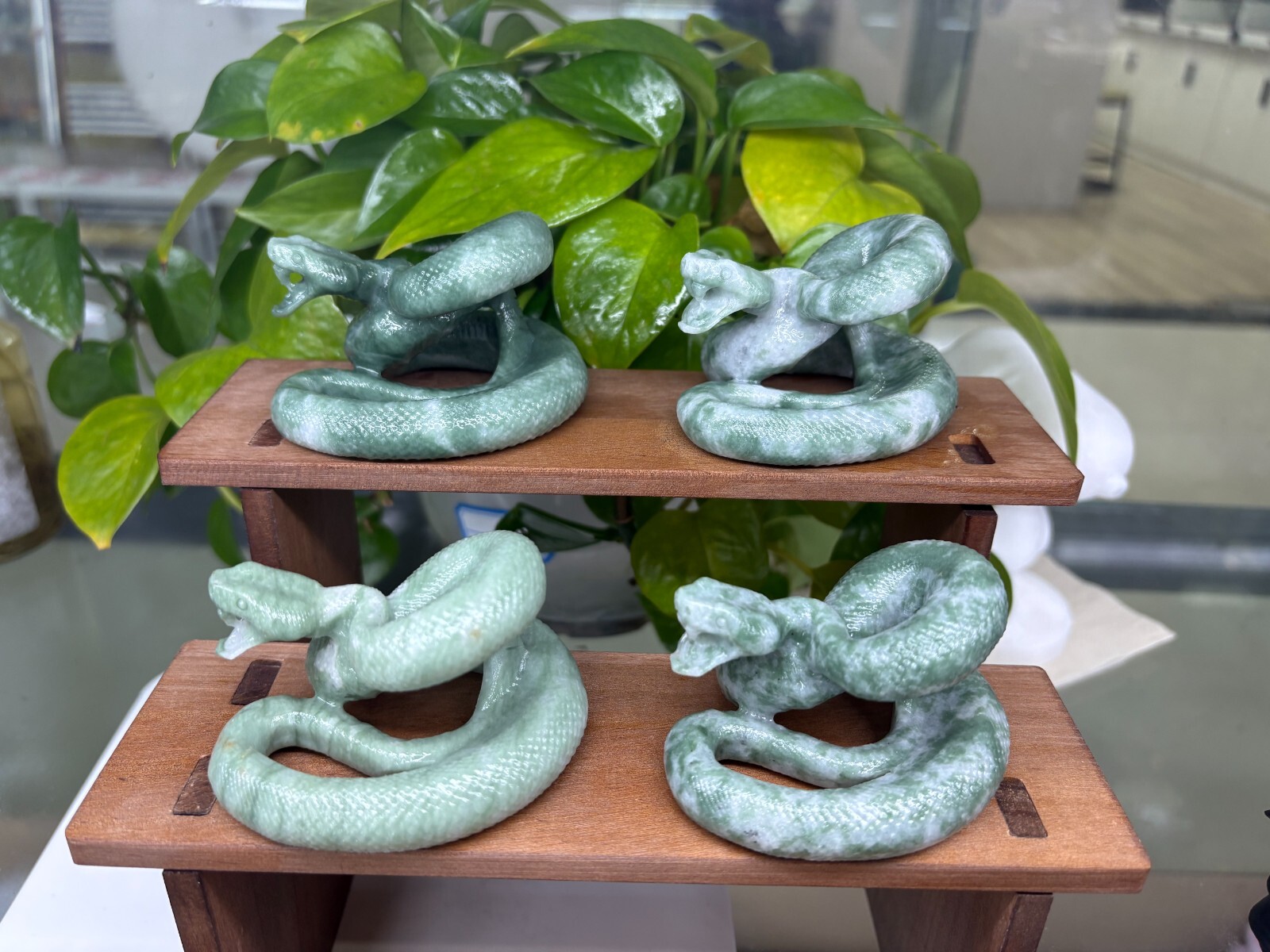 1pc Natural Lushan jade Quartz snake skull carved Quartz Crystal Reiki gift