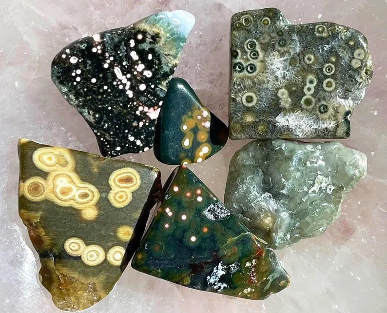 8th Vein Ocean Jasper Tumbles – Old Stock -Kabamby Ocean Jasper Rocks – lot Of 6