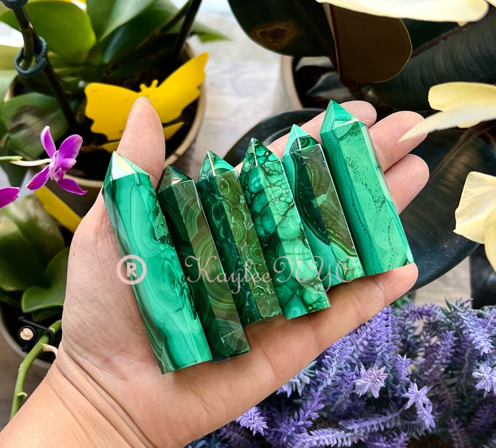 Wholesale Lot 1 Lb Natural Malachite Obelisk Tower Point Crystal