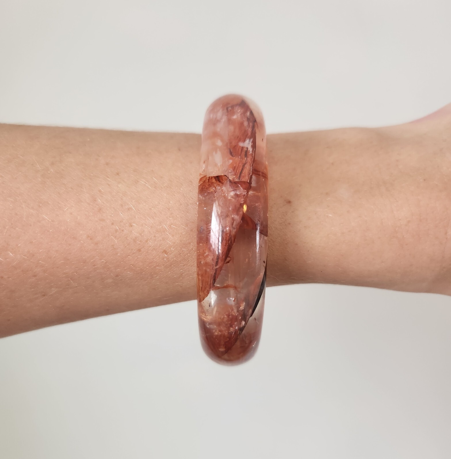 Red Fire Quartz Bracelet Bangle Crystal Gemstone Beautiful Reiki Chakra Reiki