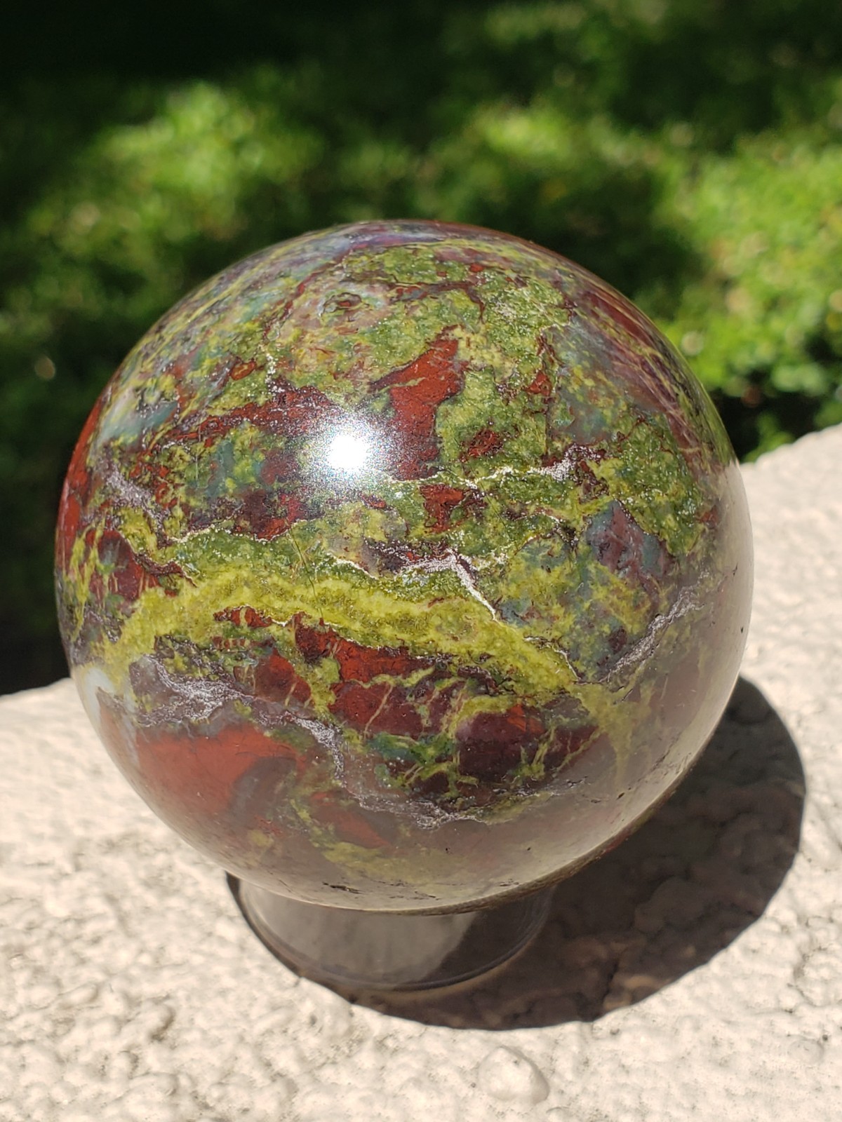 2.43″ Dragon’s Blood Stone Jasper Quartz Mineral Crystal Sphere Ball Orb, 355g
