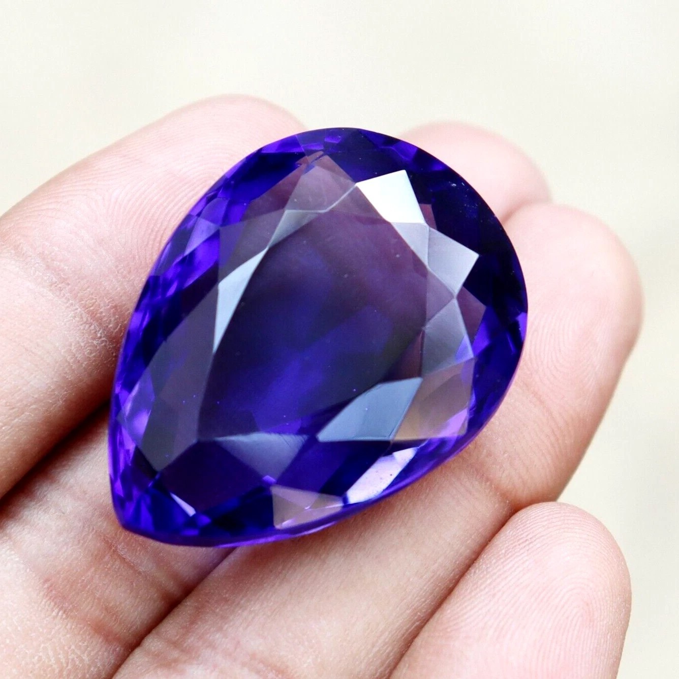 Natural Purple Amethyst Certified Gemstone Loose Gemstone Pear Shape 63 Ct