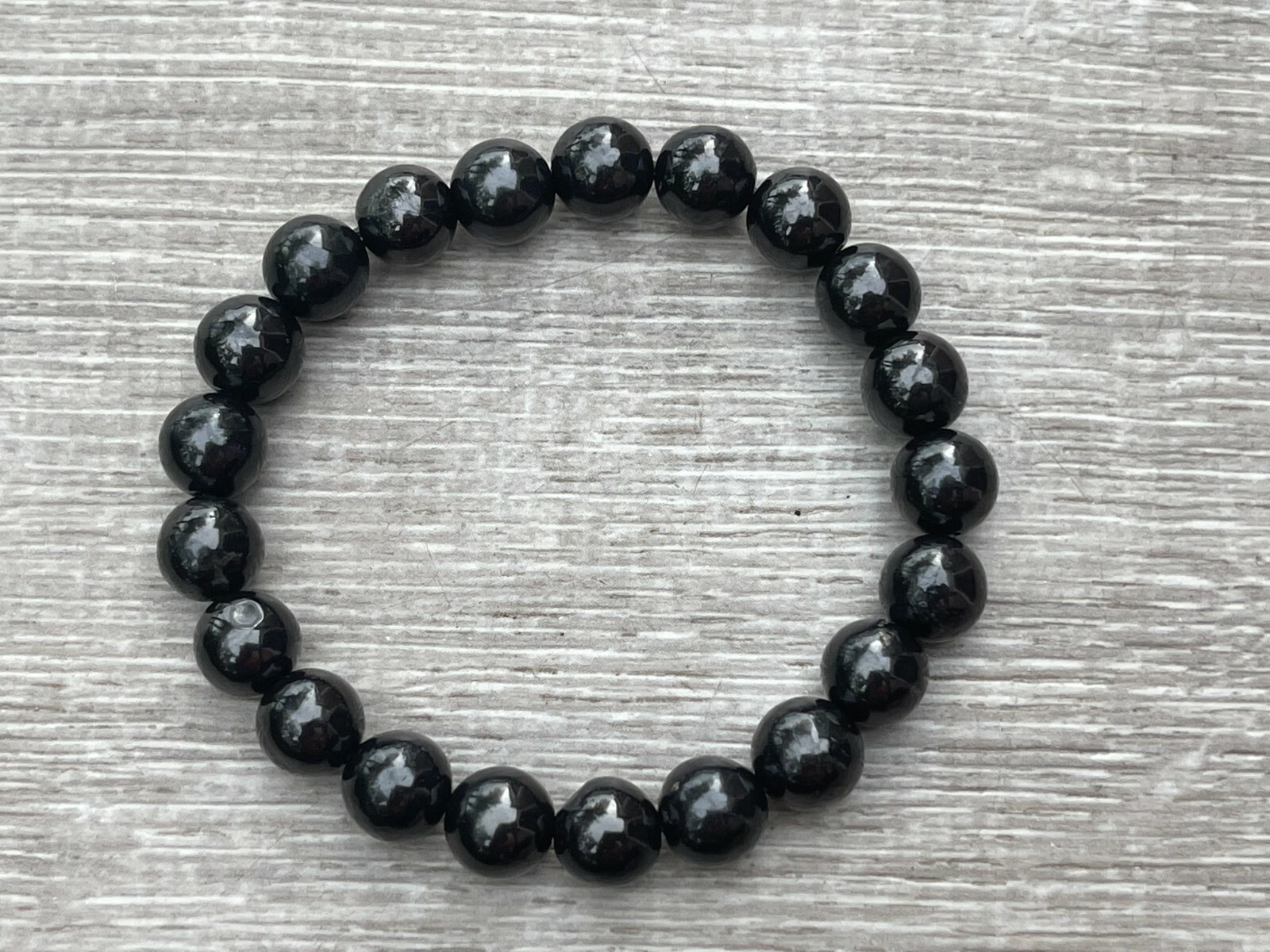 10mm Shungite Bracelet, Genuine Shungite Gemstone Beads,Radiation EMF Protection