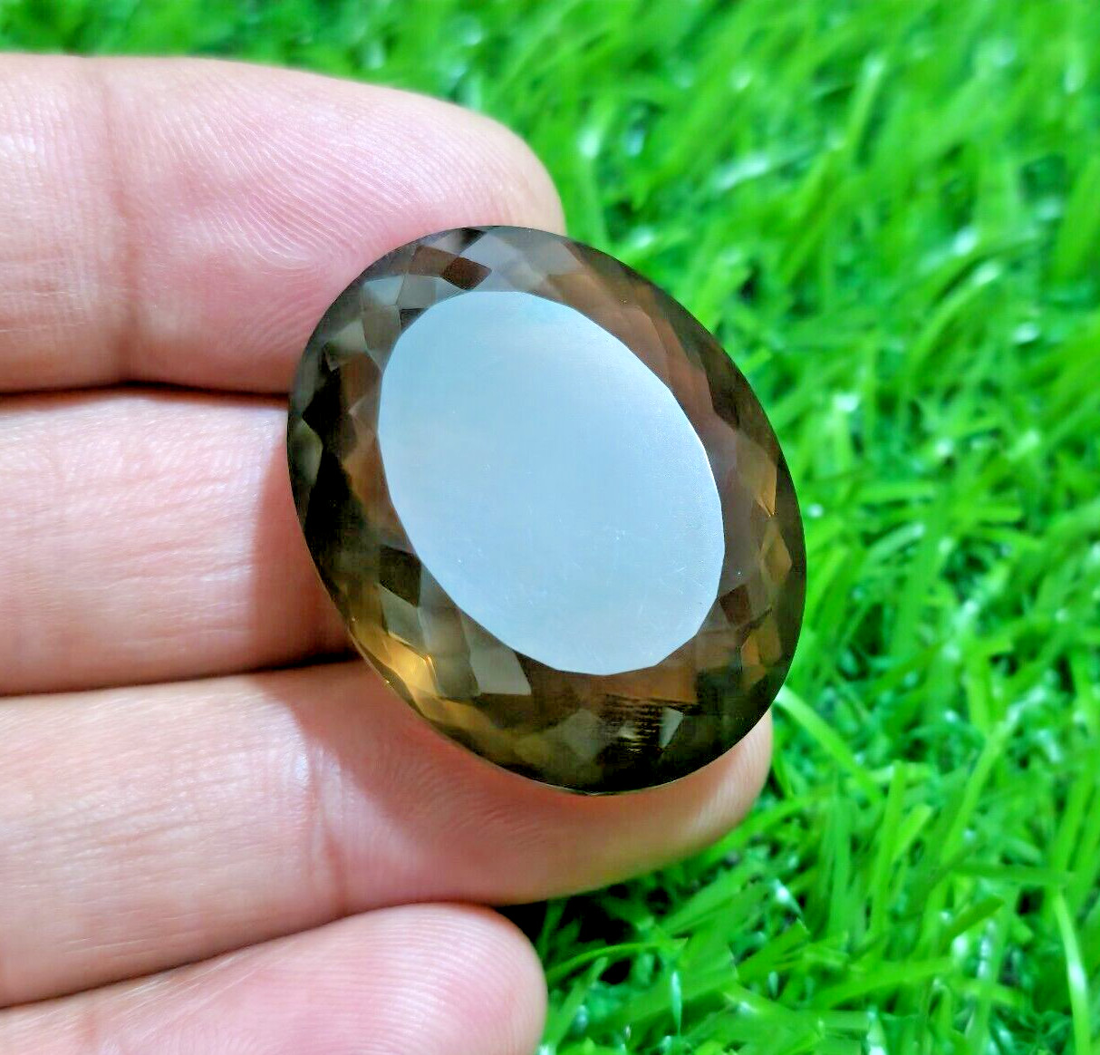 67 Crt Excellent AAA+ Smoky Quartz Faceted Oval Shape Loose Gemstone For Jewelry