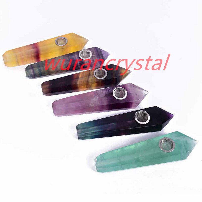 Natural Quartz Crystal Smoking Pipe Obelisk Point Rock Wand Reiki Healing Stone