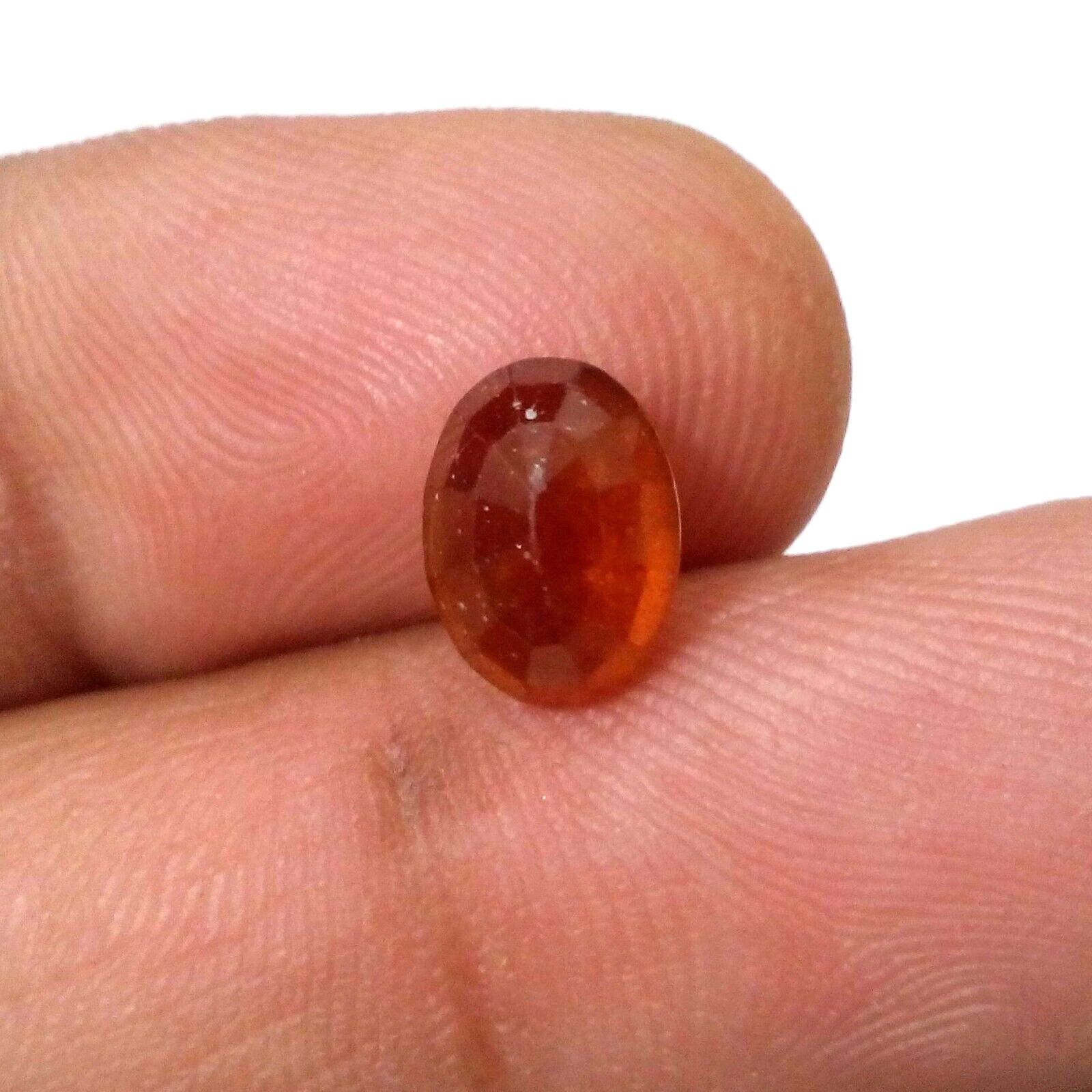 To Quality Fine Hessonite Garnet Oval Shape 3.14 Crt Faceted Loose Gemstone