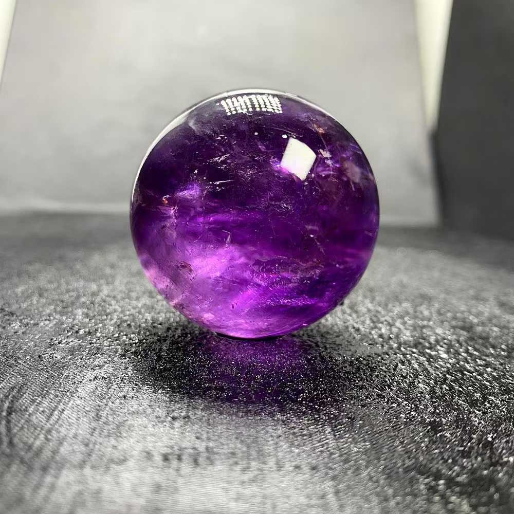 45mm Natural Amethyst Quartz Sphere Crystal Energy Ball Reiki Decor