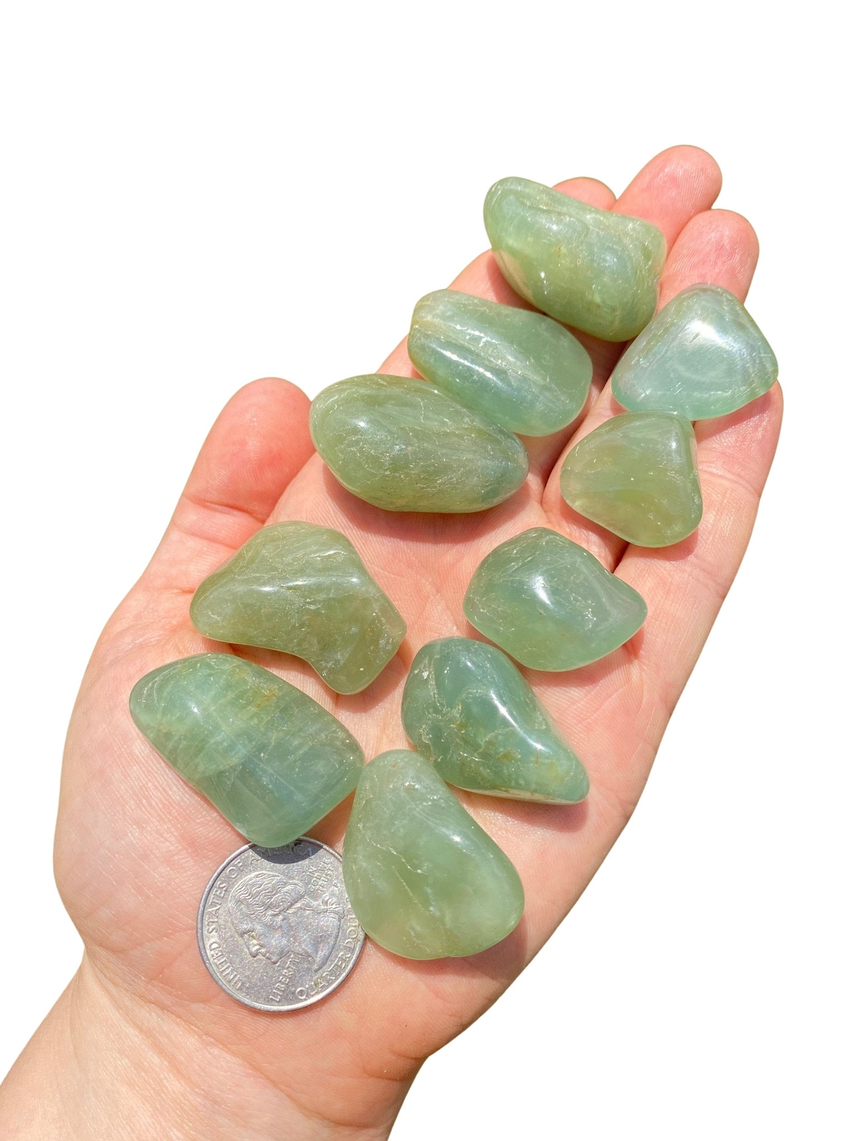 Green Aquamarine Tumbled Stone – Polished Natural Aquamarine from Mozambique