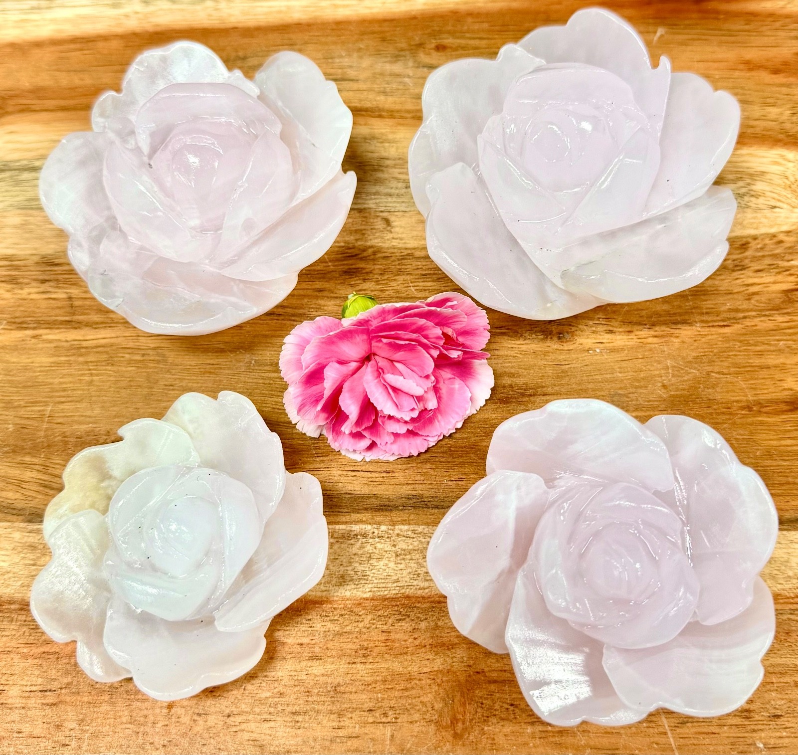 Wholesale Lot 4-5 Pcs Natural Mangano Calcite Flowers Crystal Healing Energy