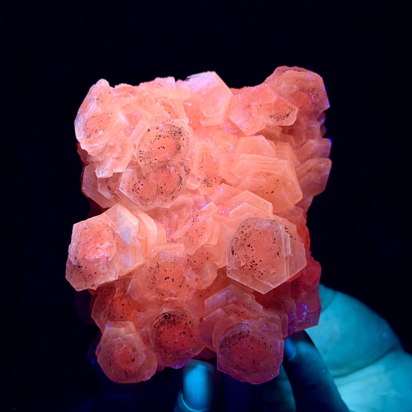 1.11LB Natural String of Copper Coins Calcite/Fluorescent Glow Under UV Light