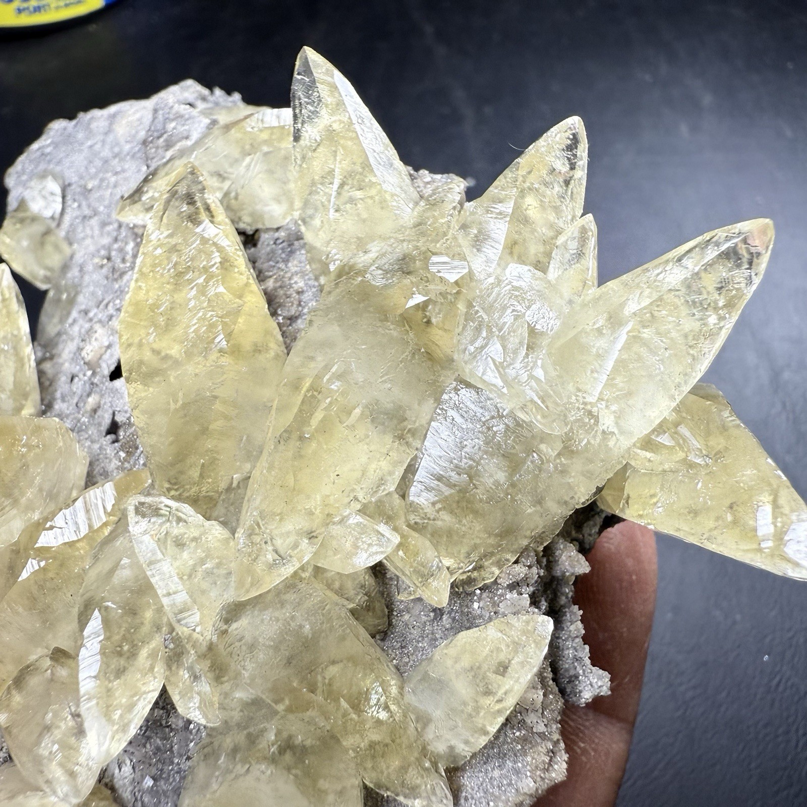 Golden Calcite Crystals on Chalcopyrite Pyrite Matrix / Missouri