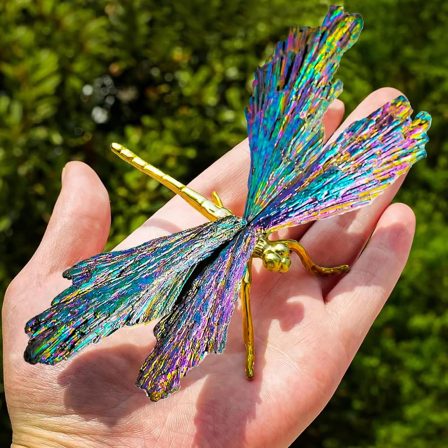 Dragonfly Statue Natural Electroplated Tourmaline Dragonfly Decor Collection Nat