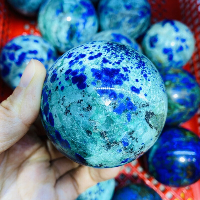 200-250g Natural blue Phoenix Stone crystal Sphere Reiki Crystal ball Decor Gift