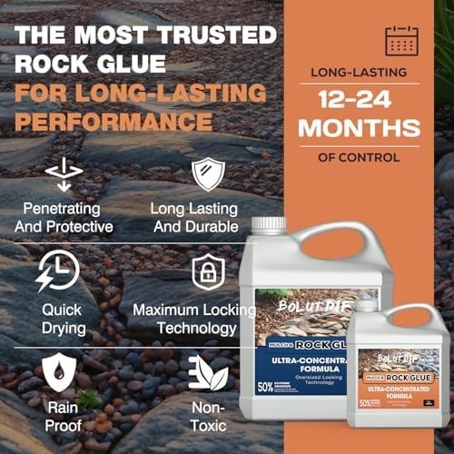 68 OZ Mulch Glue for Landscaping, Rock Glue for Landscaping and Stabilizing Mulc