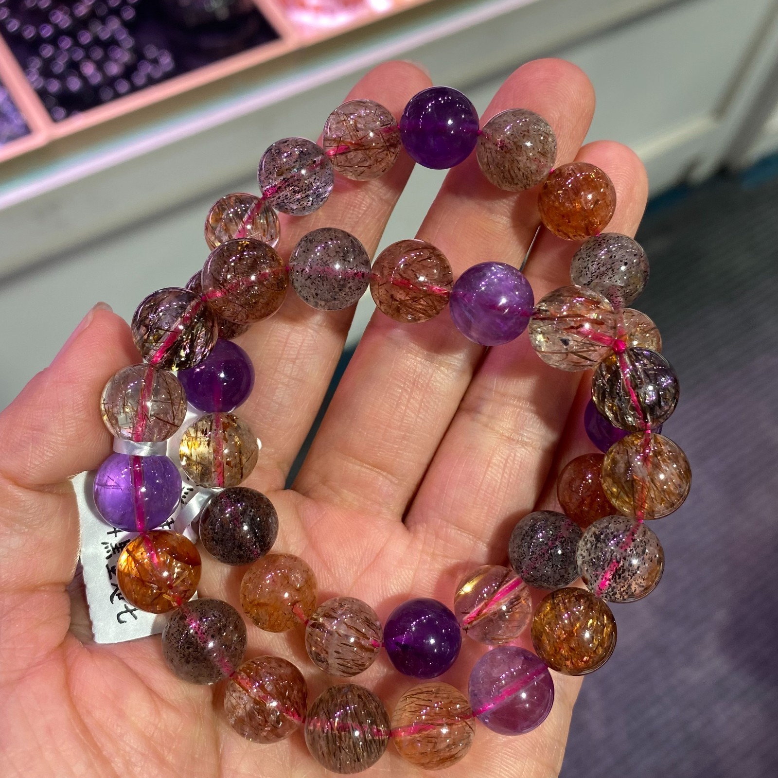1pc 11mm quartz crystal Super seven bracelet Reiki Healing Gift random