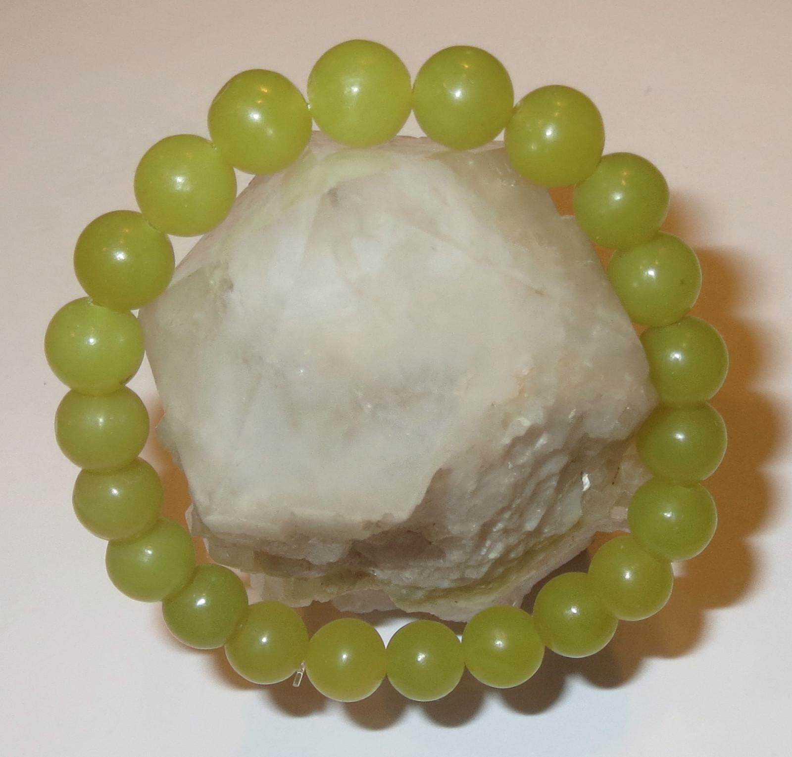 *HEALERITE 8MM ROUND SMOOTH MAGNESIUM SILICATE NATURAL CRYSTAL BRACELET*
