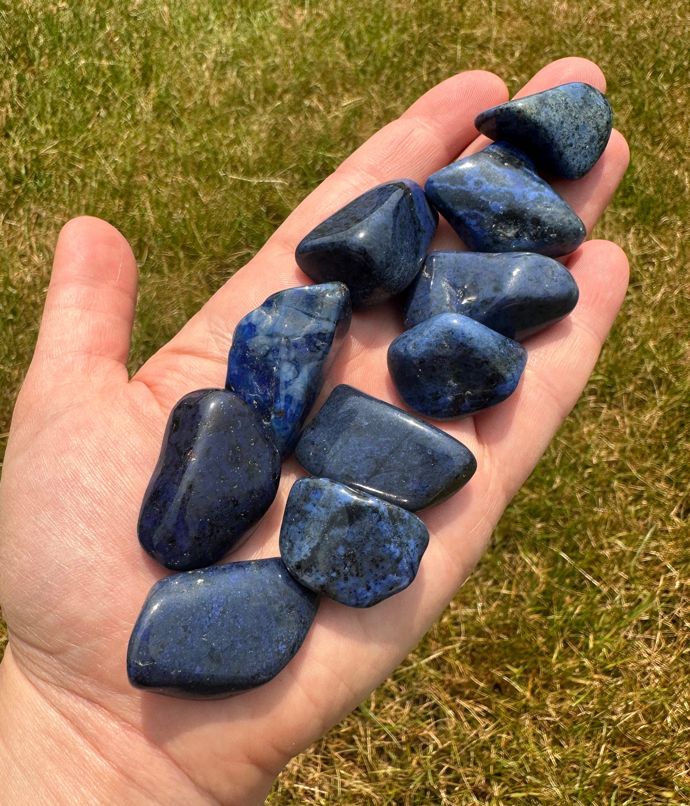 Dumortierite Tumbled Stone – Grade AA, Natural Dumortierite from Mozambique