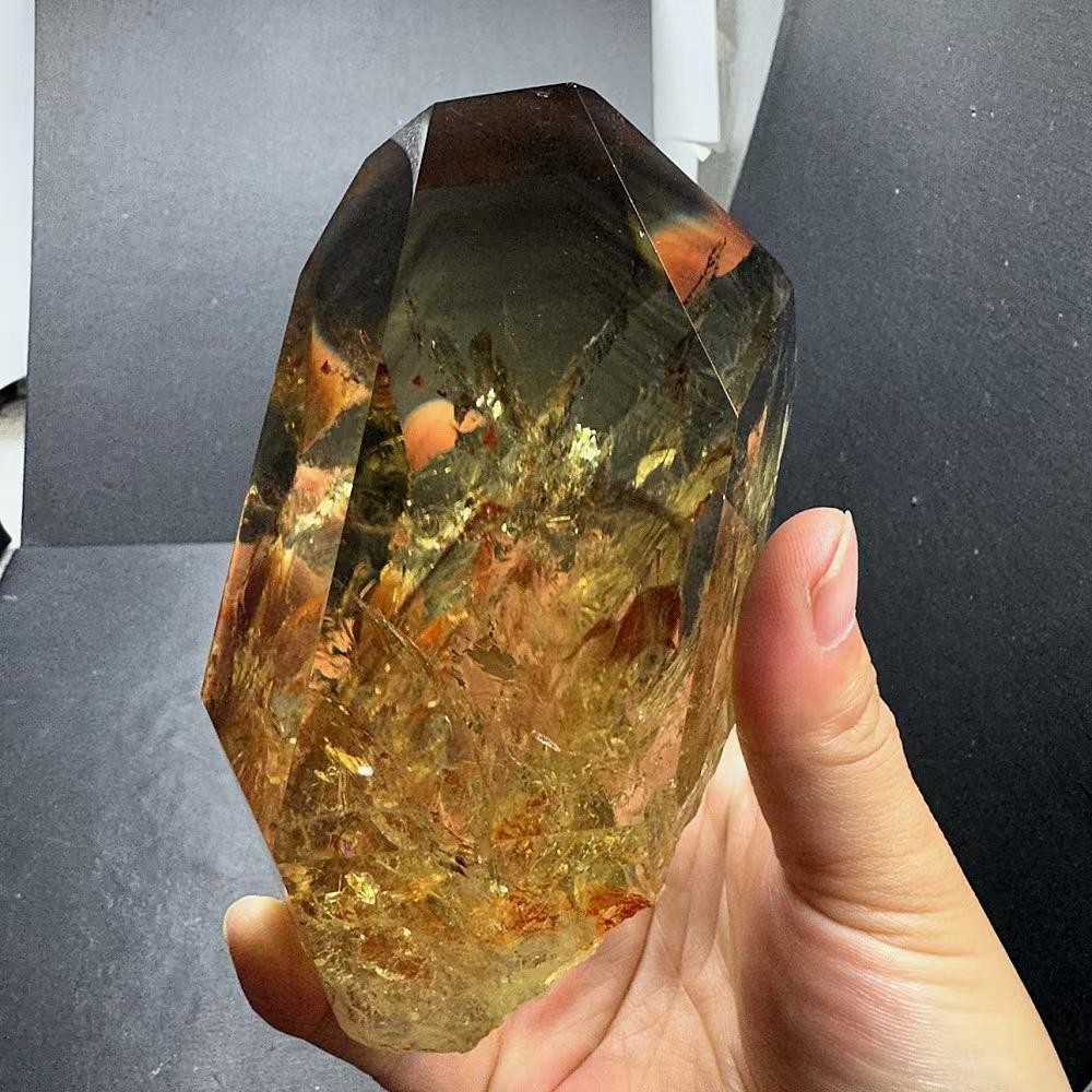 1.48LB Natural Citrine Quartz Carved Freeform Energy Crystal Reiki Heal Decor