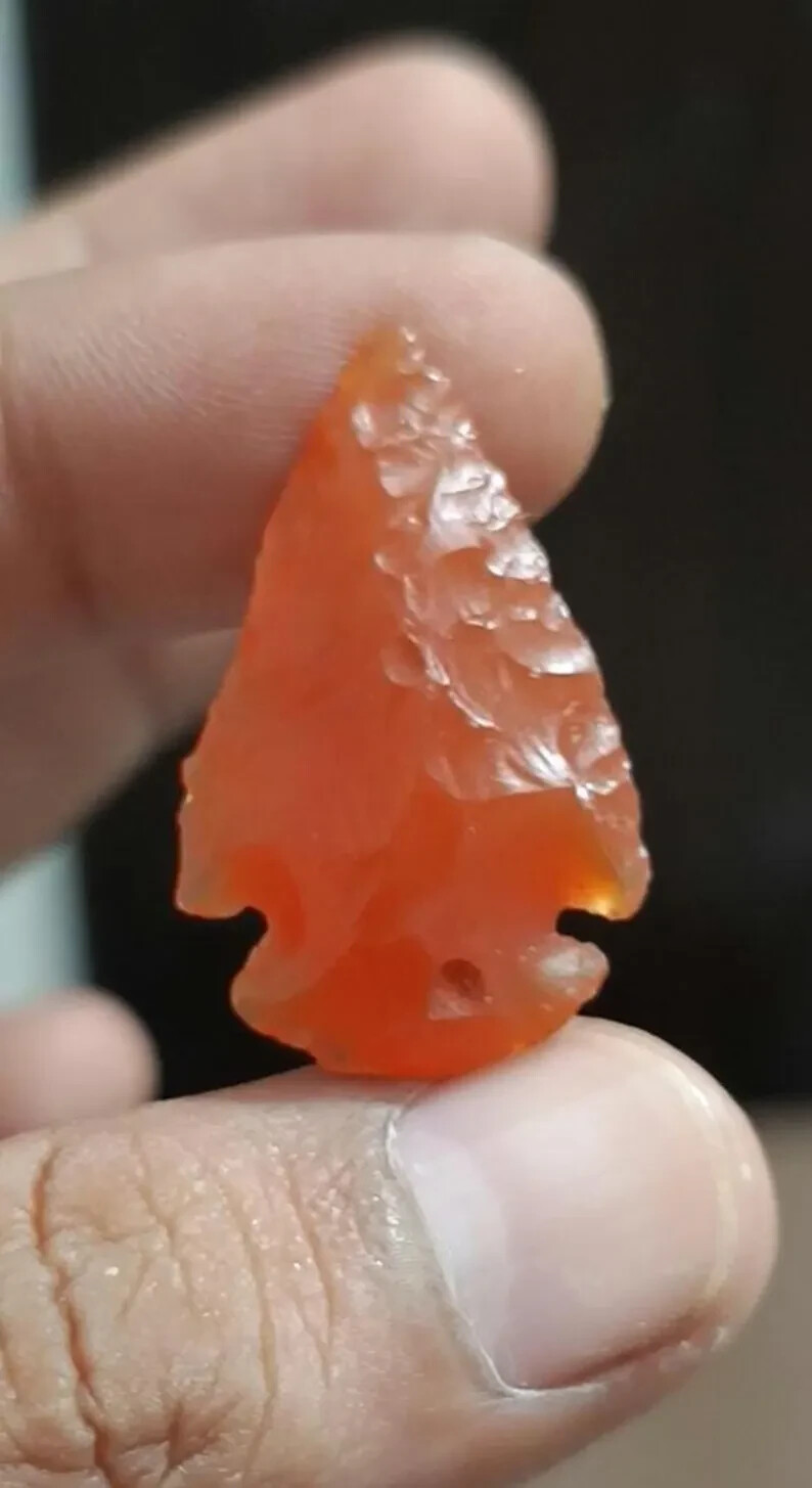 Premium Natural Carnelian Arrowhead Gemstone Carving for Jewelry Making