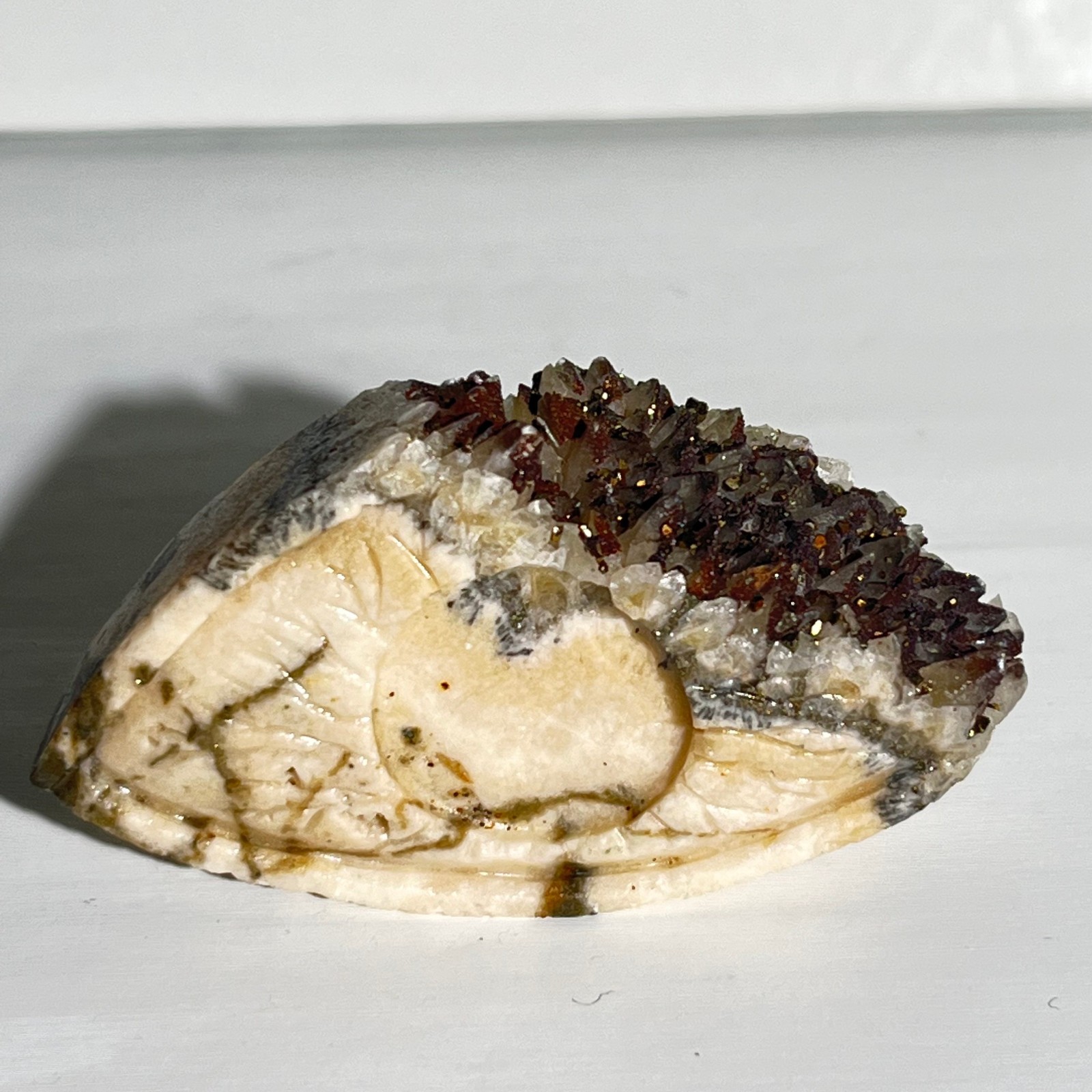 31g Natural white crystal cluster carving of God’s Eye