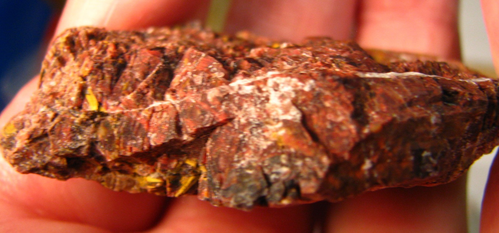 49g 2.4×1.6x.7inch RED PIETERSITE ROUGH W/YELLOW NAMIBIA #186