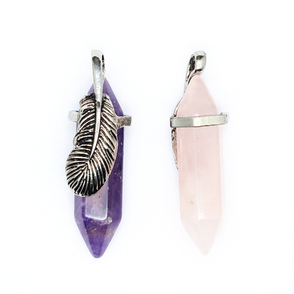 Natural Crystal Hexagonal Pendant Quartz Chakra Healing Point Necklace Jewelry