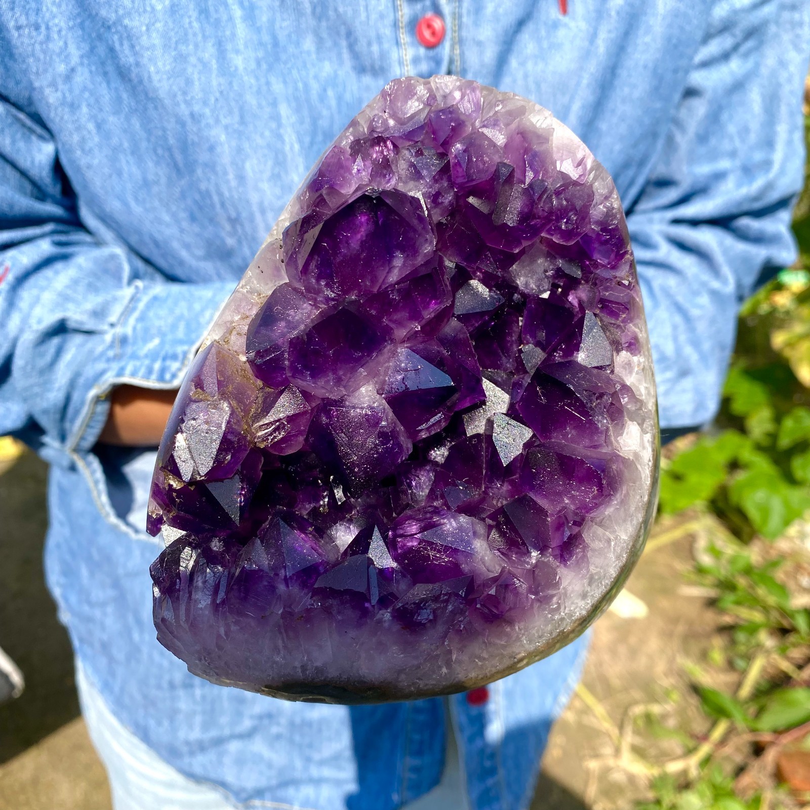 3.5LB Natural Amethyst geode quartz cluster crystal specimen Healing