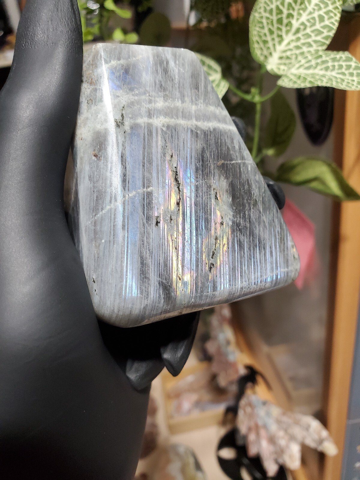 354g Natural Labradorite Quartz Crystal Freeform Mineral Specimen Healing