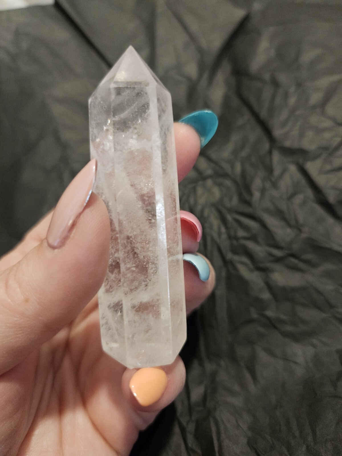 3~4 inch Natural Clear Quartz Wand Tower Single Point Obelisk Crystal Decoration