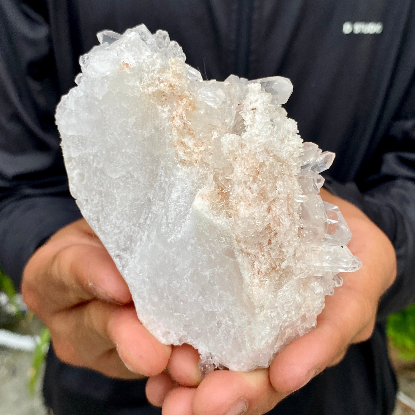 357G A+++Natural white Crystal Himalayan quartz cluster /mineralsls