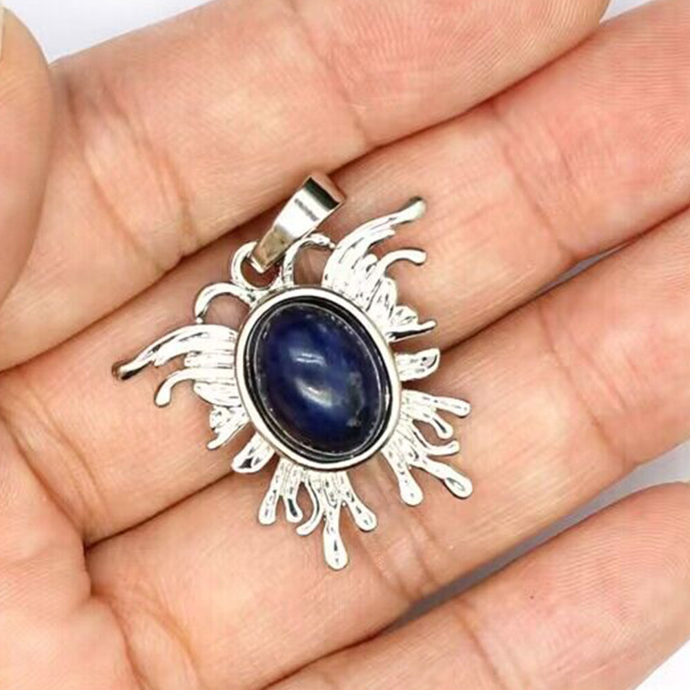 Oval Crystal Bead Mini Moth Butterfly Shape Pendant Chakra Gemstone Healing Gift