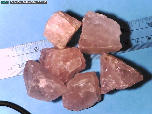6 ROSE QUARTZ SPECIMENS MIXED COLOR & SIZES LOT FROM UNKNOWN LOCATION LOT #D131
