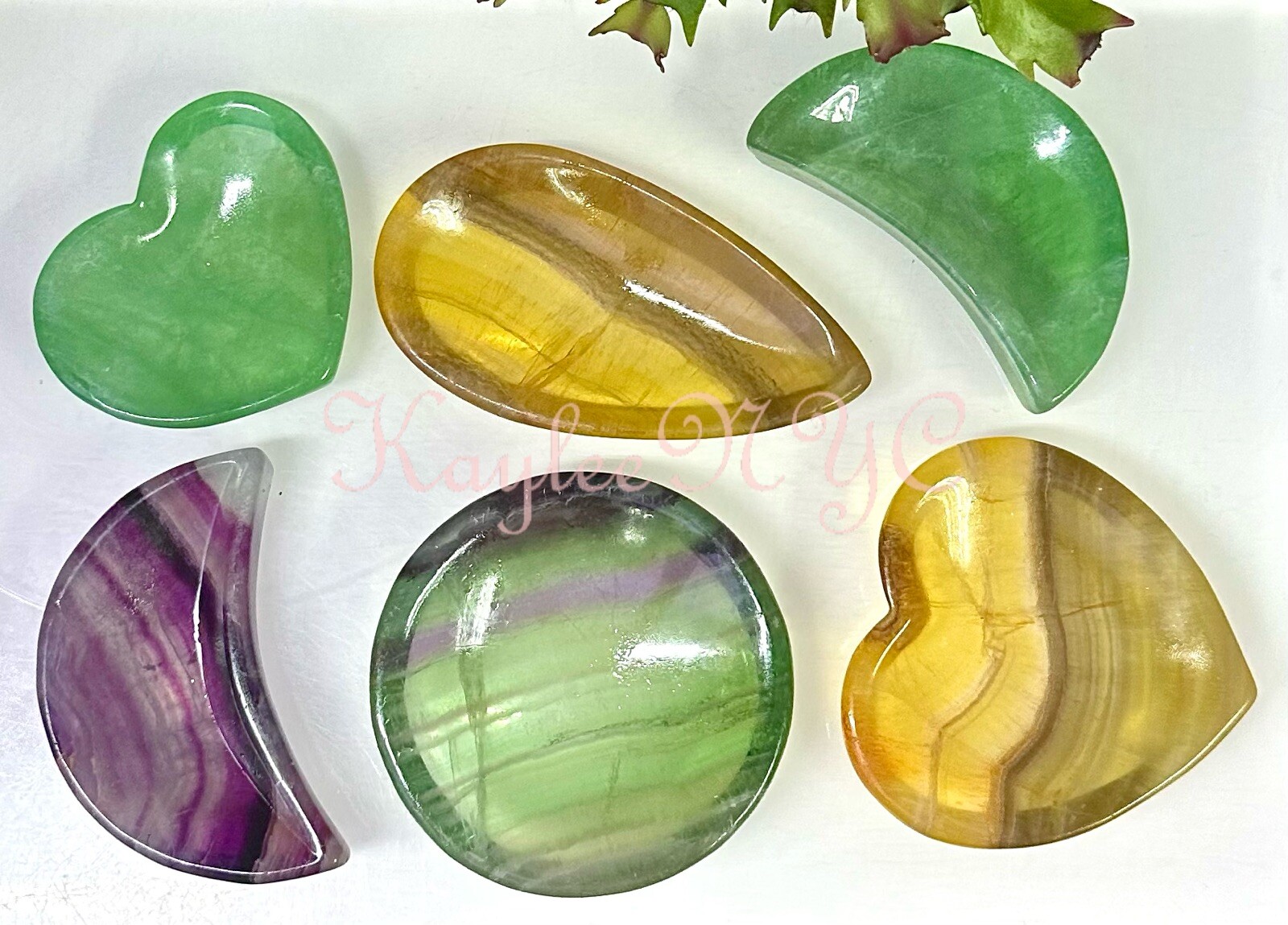 Wholesale Lot 6 Pcs Natural Fluorite Mixed Bowls Crystal Healing 1.8-2 Lbs
