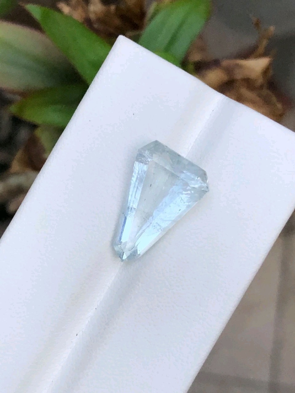 Natural Aquamarine 6.40 Ct Trillion Step Cut Loose Gemstone Blue Beryl Gem