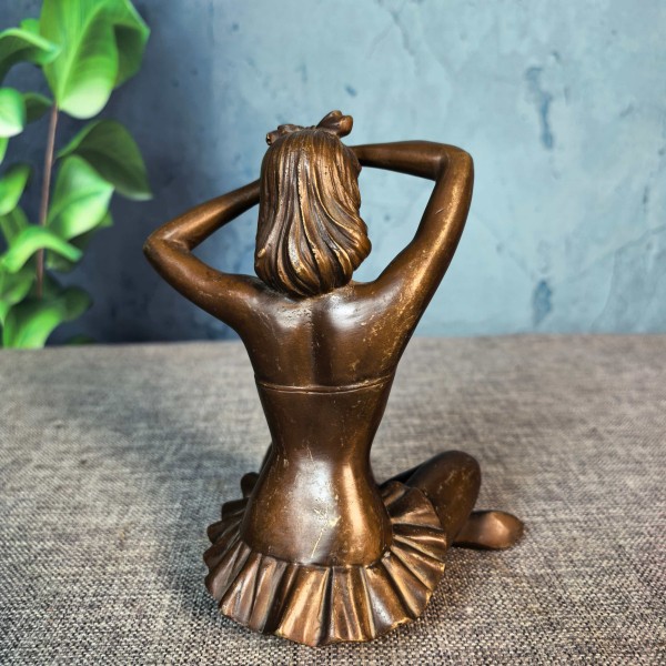 2.2lb Collectible Chines Handcrafted.Brass Exquisite Dancing girl Sculpture gift