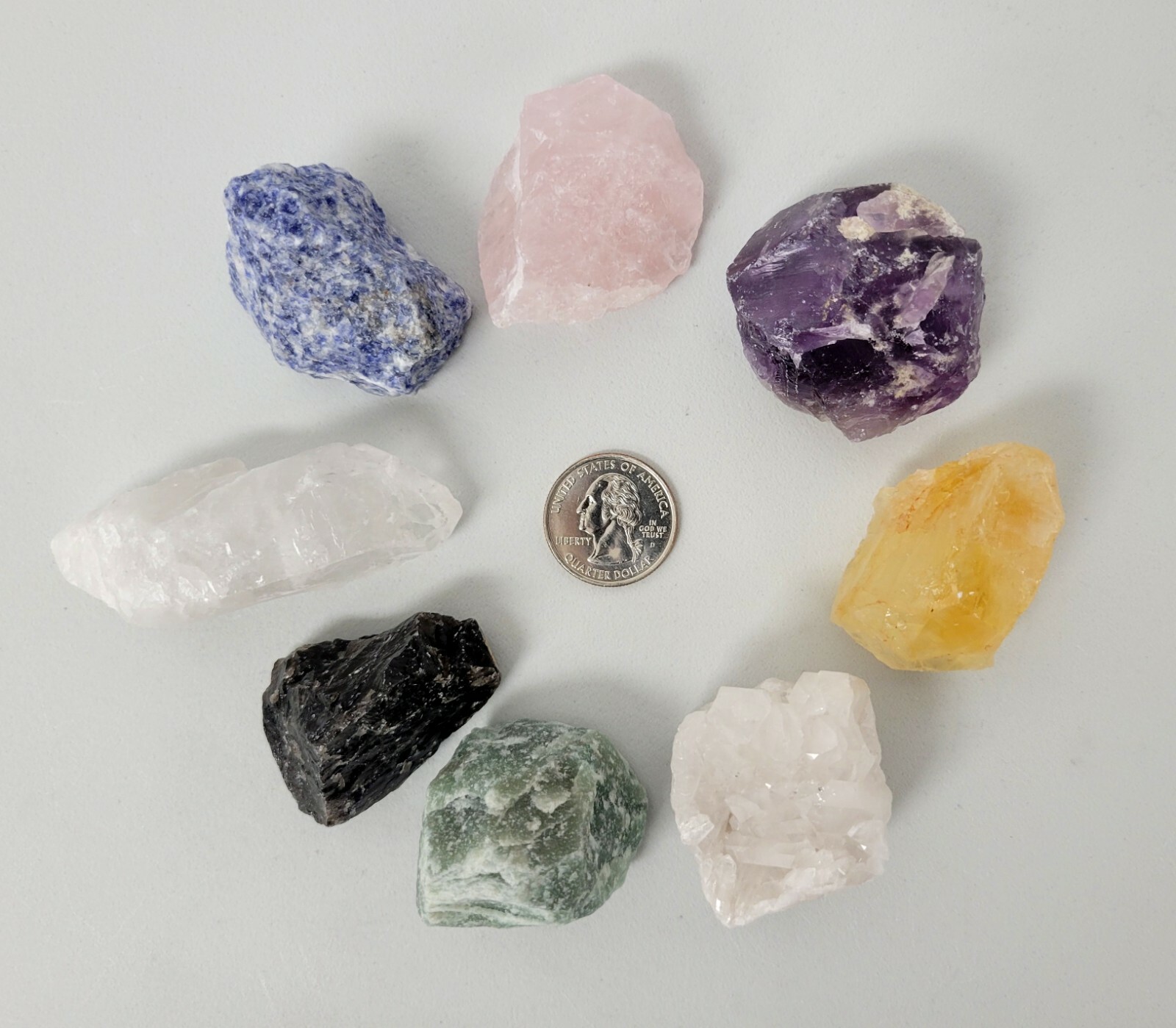 QUARTZ CRYSTALS SET – Assorted Mix Natural Gemstones – Rough Stones Mixed Lot