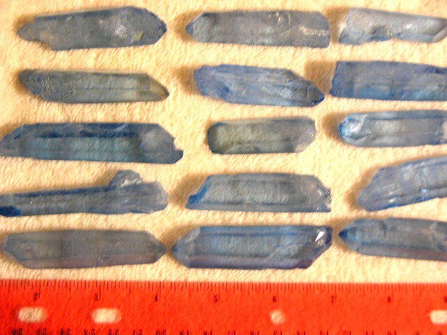 Aqua Aura quartz crystal 2-4 inch large 6 crystals per winner