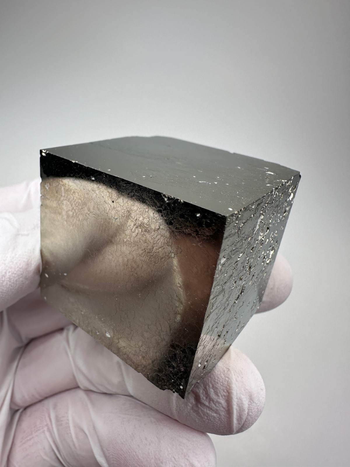MIRROR SHINE__Beautiful Lusterous 1 1/2 ” Pyrite Cube__Navajun Mine, Spain