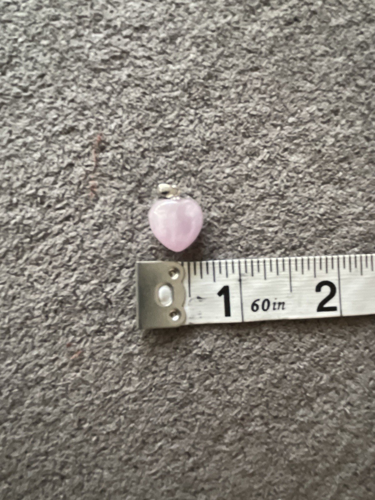 HQ Kunzite Crystal/Gemstone Heart Pendant S925 12mm x 12mm