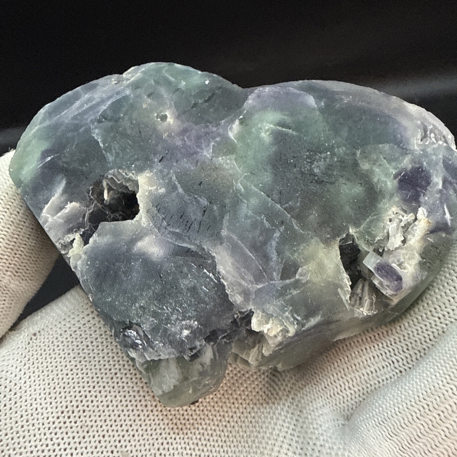 Multi-Colored Natural Faced Cubic Flourite Heart Specimen! Minerals, Crystals!