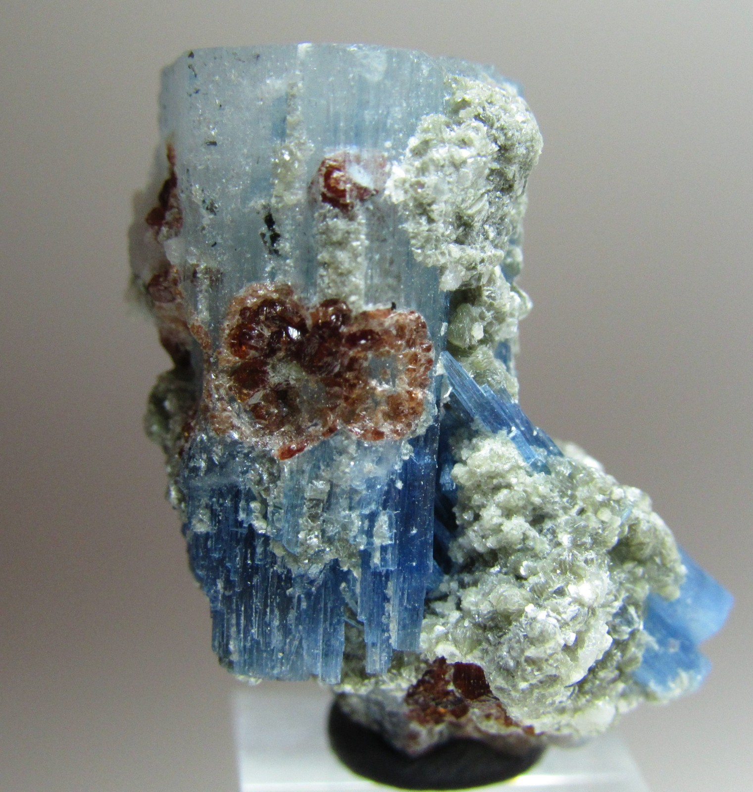 MIRACULOUS RARE ALKALI-RICH AQUAMARINE BERYL W/ GARNET!!! NEW FIND PAKISTAN
