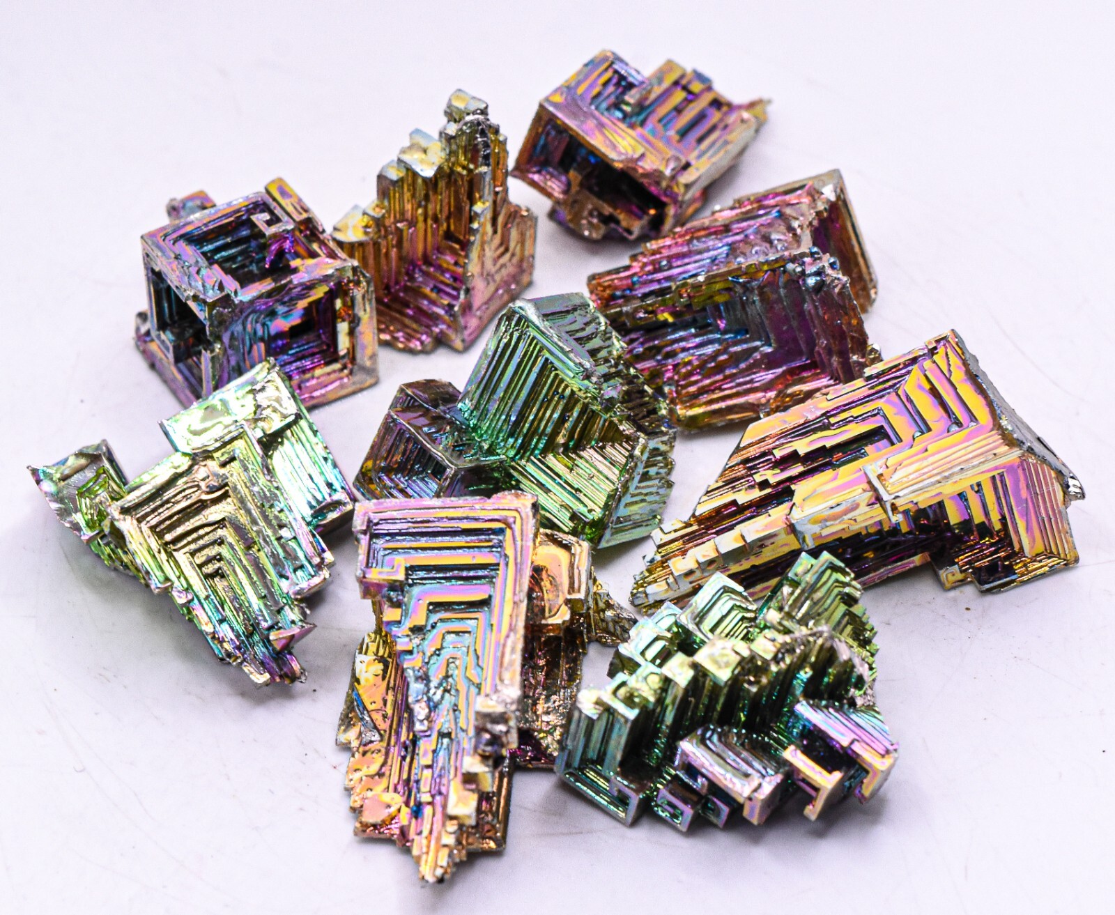Rainbow Bismuth Bi Crystal Specimen Metal Element Collectible Mineral 1 2 5 pcs