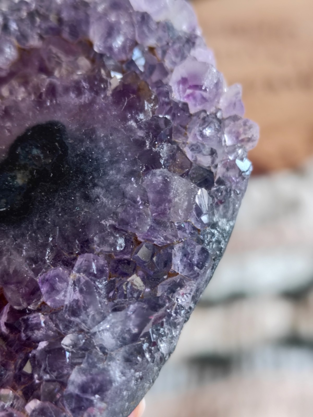 Rare Stalactite Amethyst, Uruguay, Eye Amethyst Zoning Crystal Purple Specimen