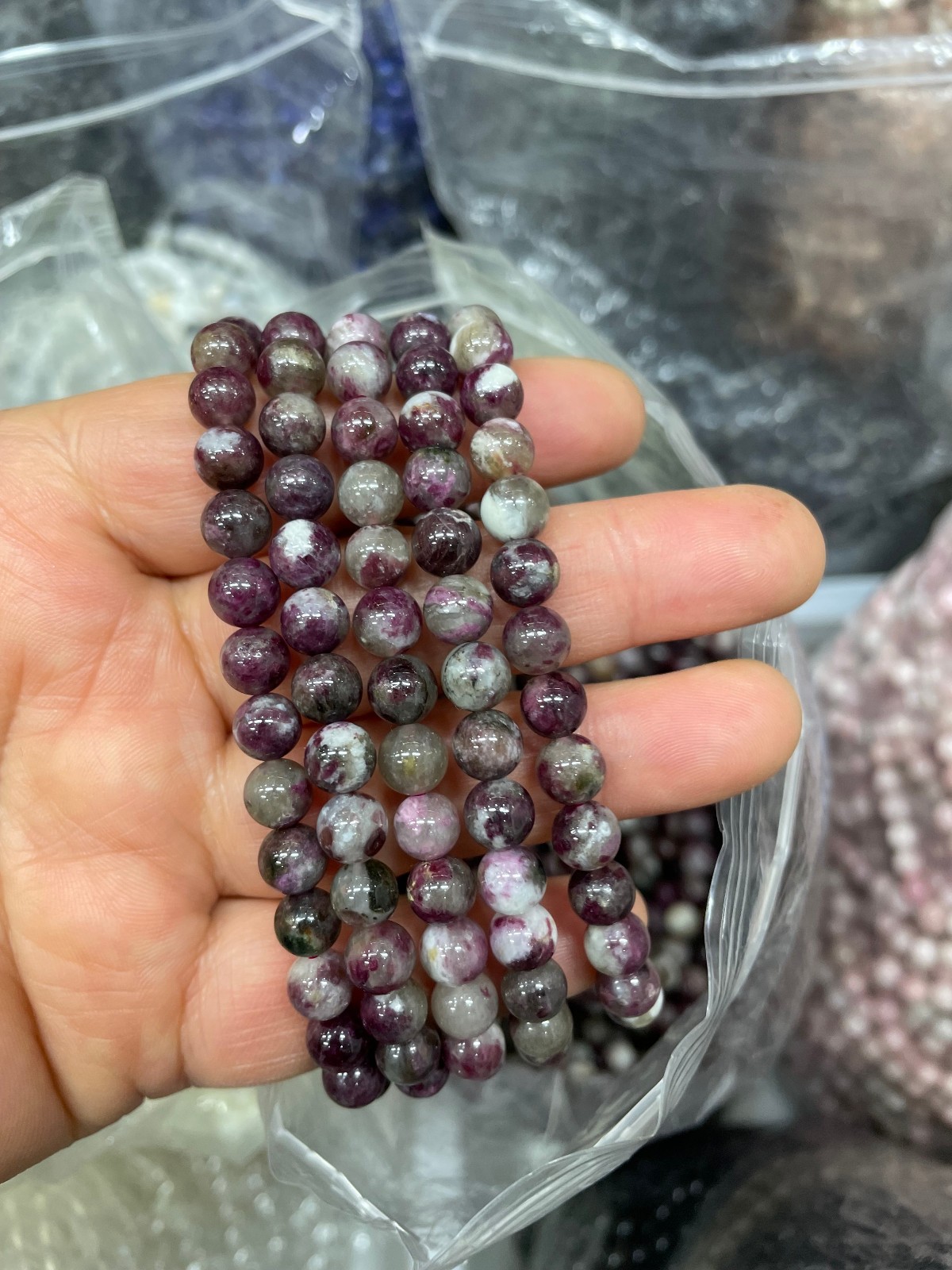 6mm 10pcs Genuine Tourmaline Round Smooth beads bracelet