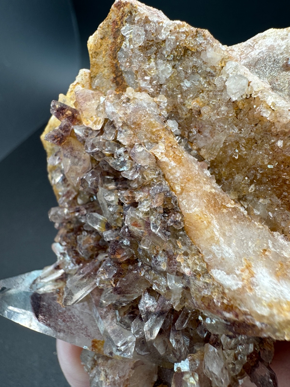 6788 Sunset Phantom Quartz Cluster with Nice Hematite Inclusions India 125g