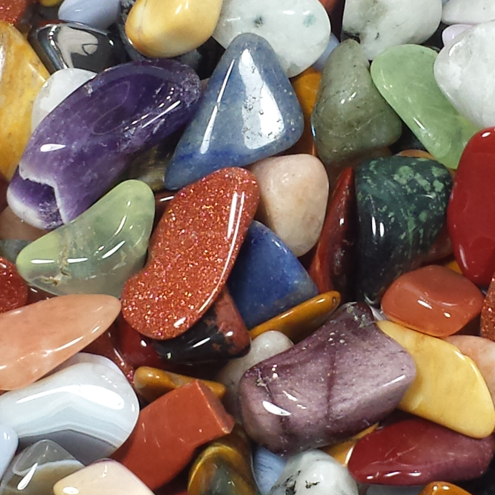 Mixed Agate, Quartz, & Jasper Tumbled Polished Crystal Stones, 8 to 16 oz Lots