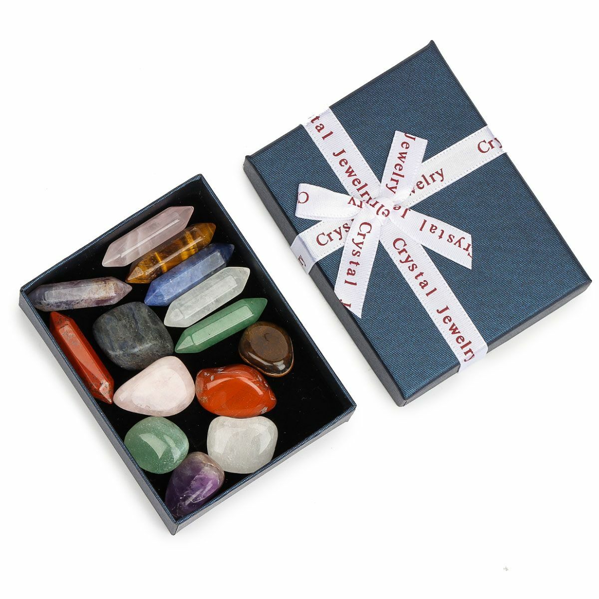 Set of 14 Healing Crystal Natural Gemstone Reiki Chakra Collection Stone Kits US